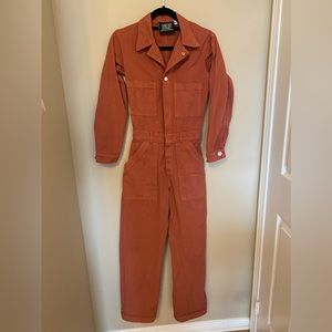XS Big Bud Press Long Sleeve Jumpsuit in Clay Red